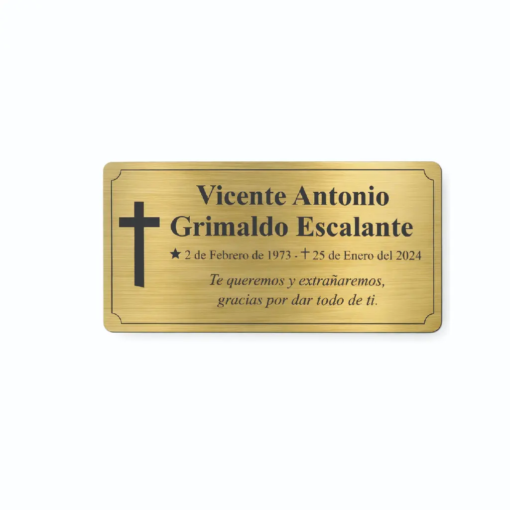 Placa Funeraria 12x6cm