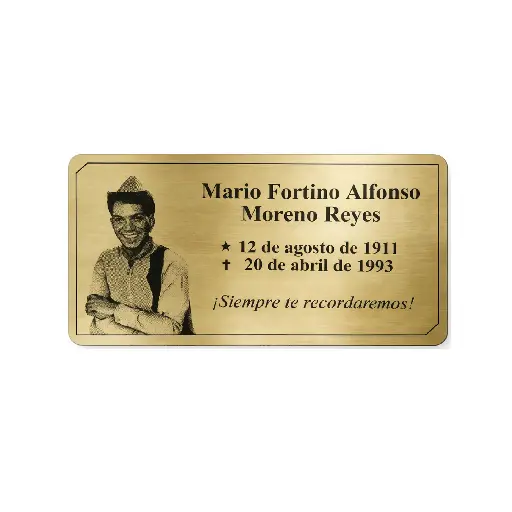 Placa Funeraria 16x8cm Con Foto